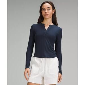 NWT Lululemon Hold Tight Long-Sleeve Henley True Navy size 0
